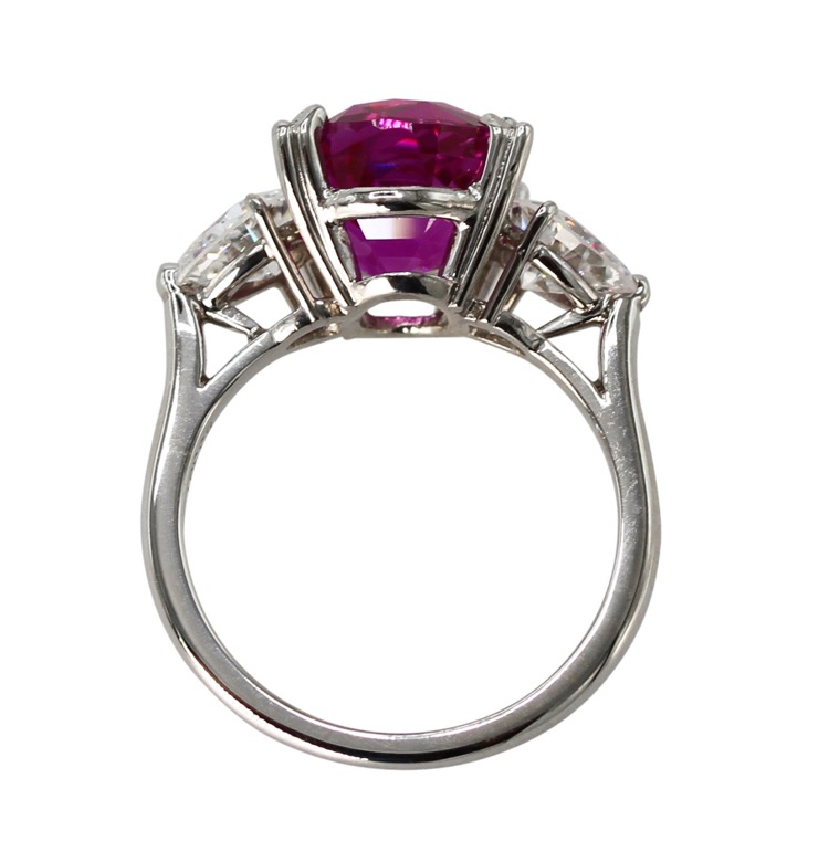 Platinum, Burma Pink Sapphire and Diamond Ring by Cartier