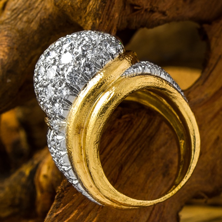 18 Karat and Platinum Diamond Ring by David Webb