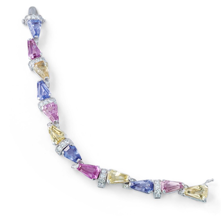 Oscar Heyman Multi-Color Sapphire and Diamond Bracelet
