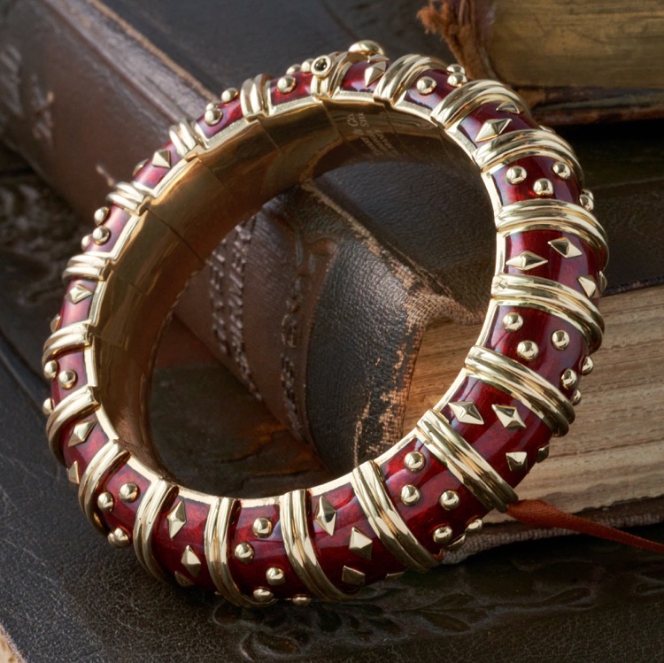 Schlumberger for Tiffany & Co Red Enamel Dot Losange Bracelet