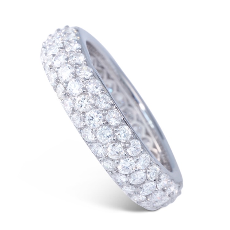 Van Cleef & Arpels Diamond Eternity Ring, 18 Karat White Gold