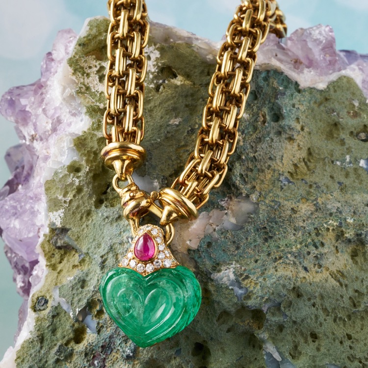 Bulgari Emerald, Ruby and Diamond Necklace