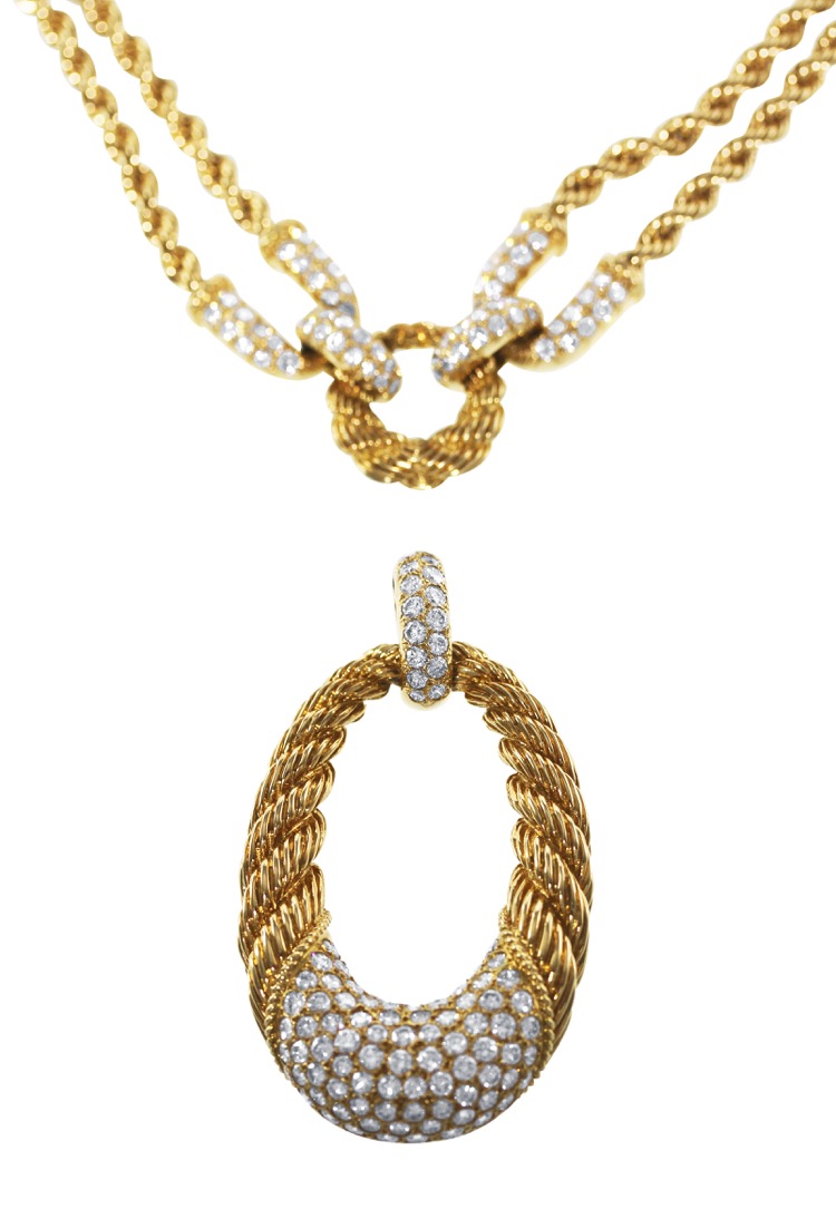 18 Karat Gold and Diamond Necklace by Boucheron, circa 1950
