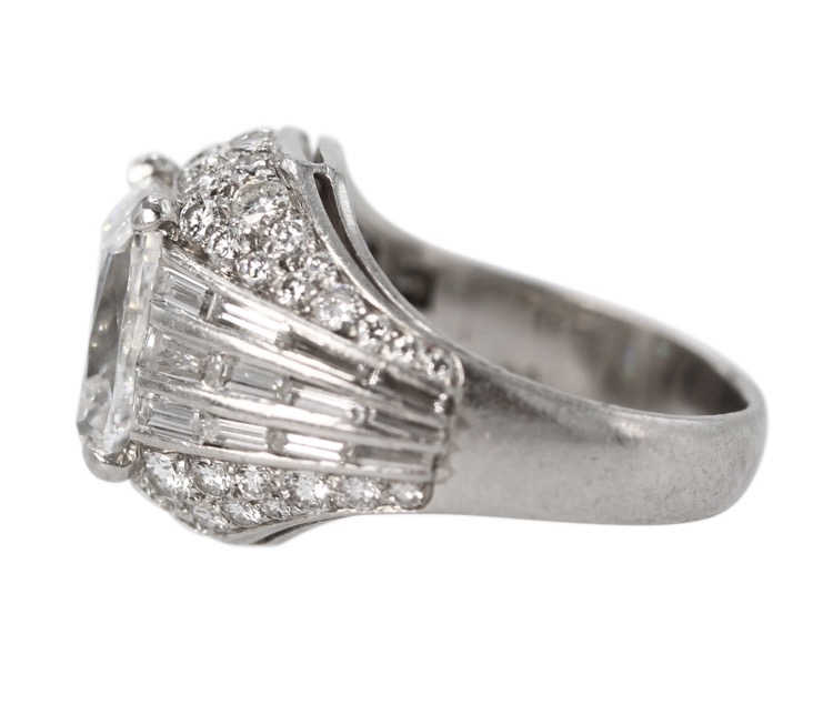 Platinum and Diamond Trombino Ring by Bulgari, circa 1960