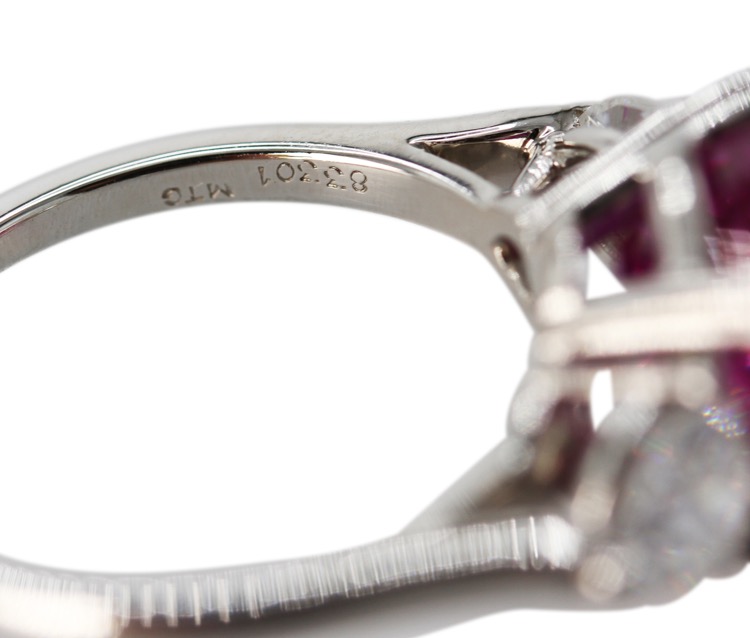 Platinum, Burma Pink Sapphire and Diamond Ring by Cartier
