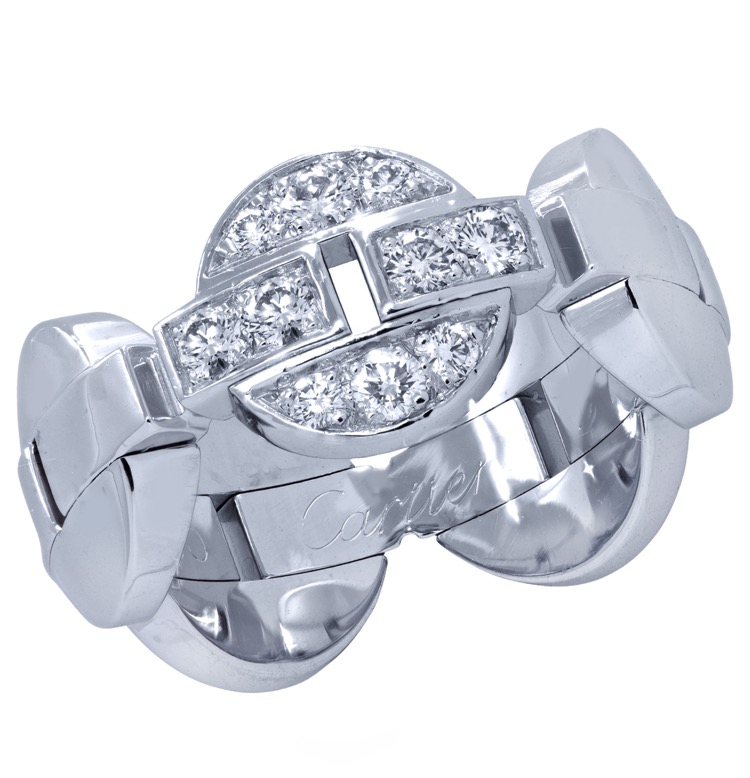 18 Karat White Gold and Diamond Himalia Ring by Cartier 