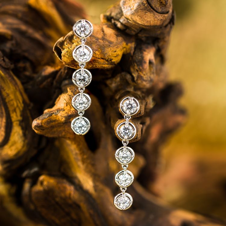 18 Karat White Gold and Diamond Earrings by Van Cleef and Arpels