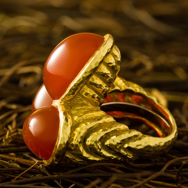 A 18 Karat Yellow Gold Carnelian Ring by David Webb