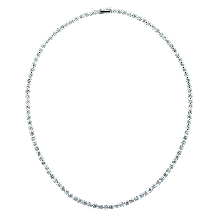 Platinum Rivière Straight-Line Diamond Necklace