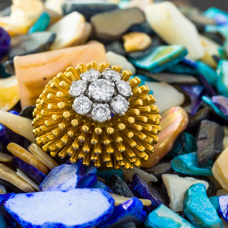 18 Karat Yellow Gold Diamond Ring by Kutchinsky