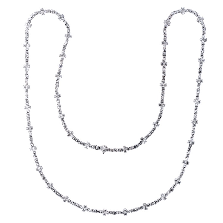 35.39 Carat Diamond White Gold Necklace