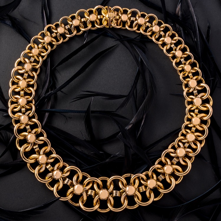 Retro 18 Karat Yellow Gold Necklace