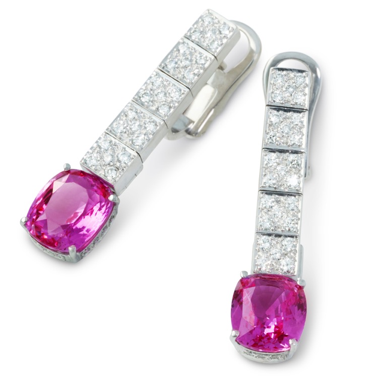 Chaumet Pink Sapphire and Diamond Earrings