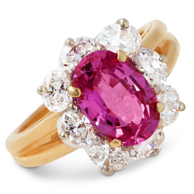 Oscar Heyman Pink Sapphire and Diamond Ring