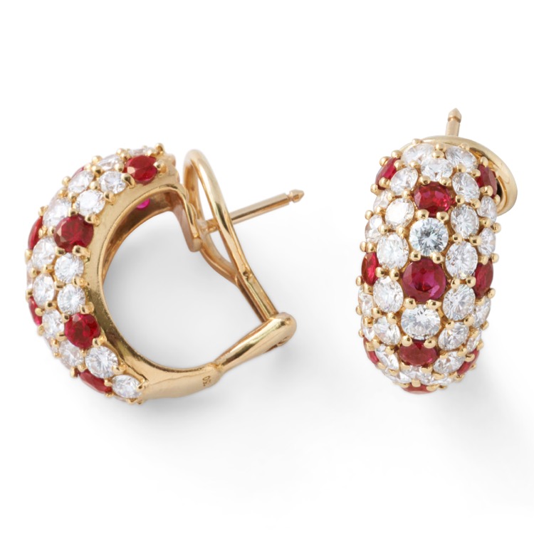 Tiffany & Co Ruby and Diamond Earrings