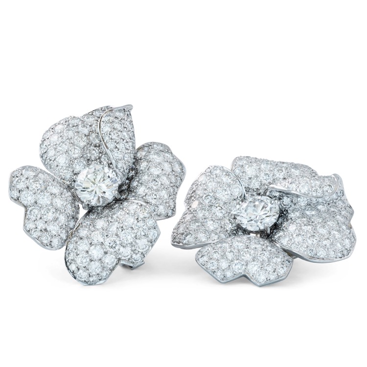 Cartier Diamond Flower Earrings