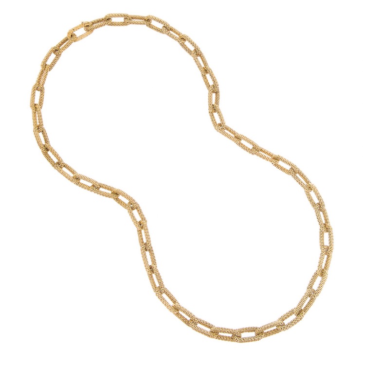 18 Karat Yellow Gold Longchain Necklace, French