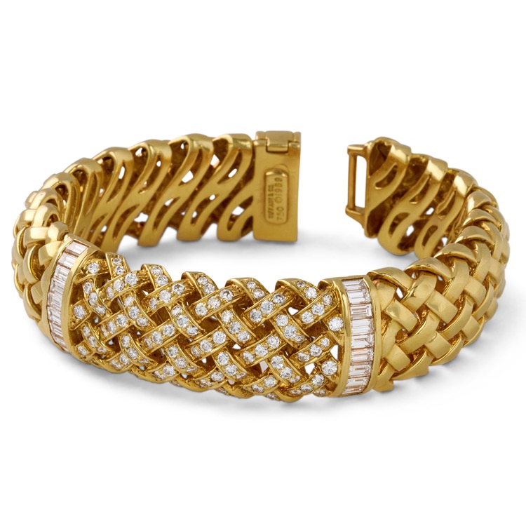 Tiffany & Co Diamond Bracelet, 18 Karat Yellow Gold