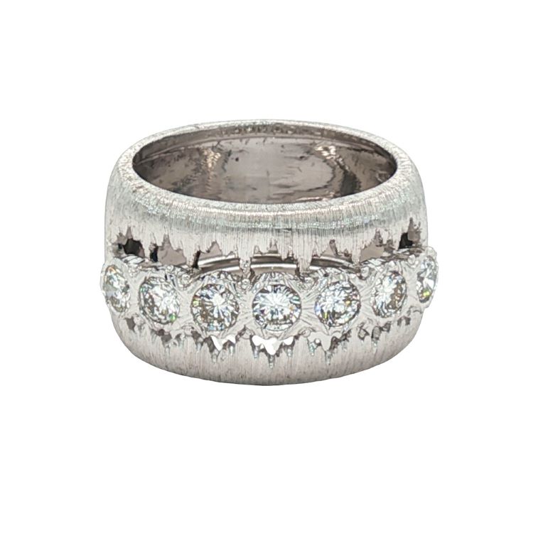 Buccellati Diamond Ring, 18 Karat White Gold